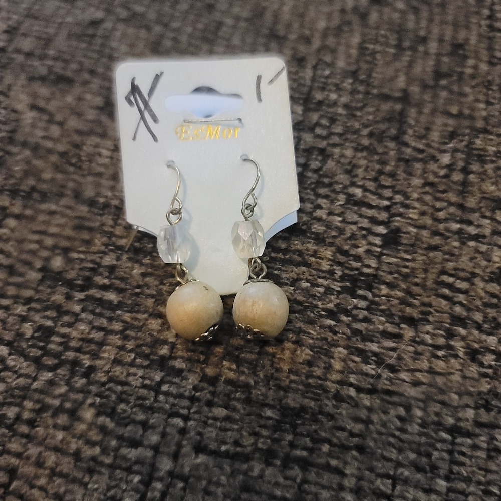 Chic Tan and Silver Earrings with Minimalist Boho Design